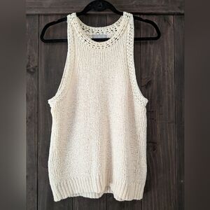 J.Crew Cream Open Knit Sleeveless Tank Top Medium
